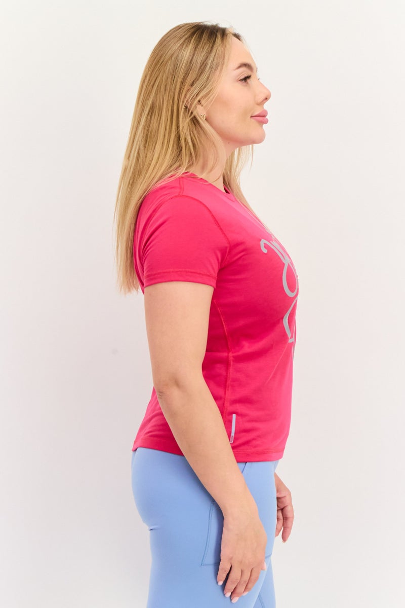 PUMA Women Sportswear Fit Short Sleeves Training Top, Dark Pink - Image 2